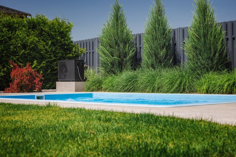 Poolside landscaping